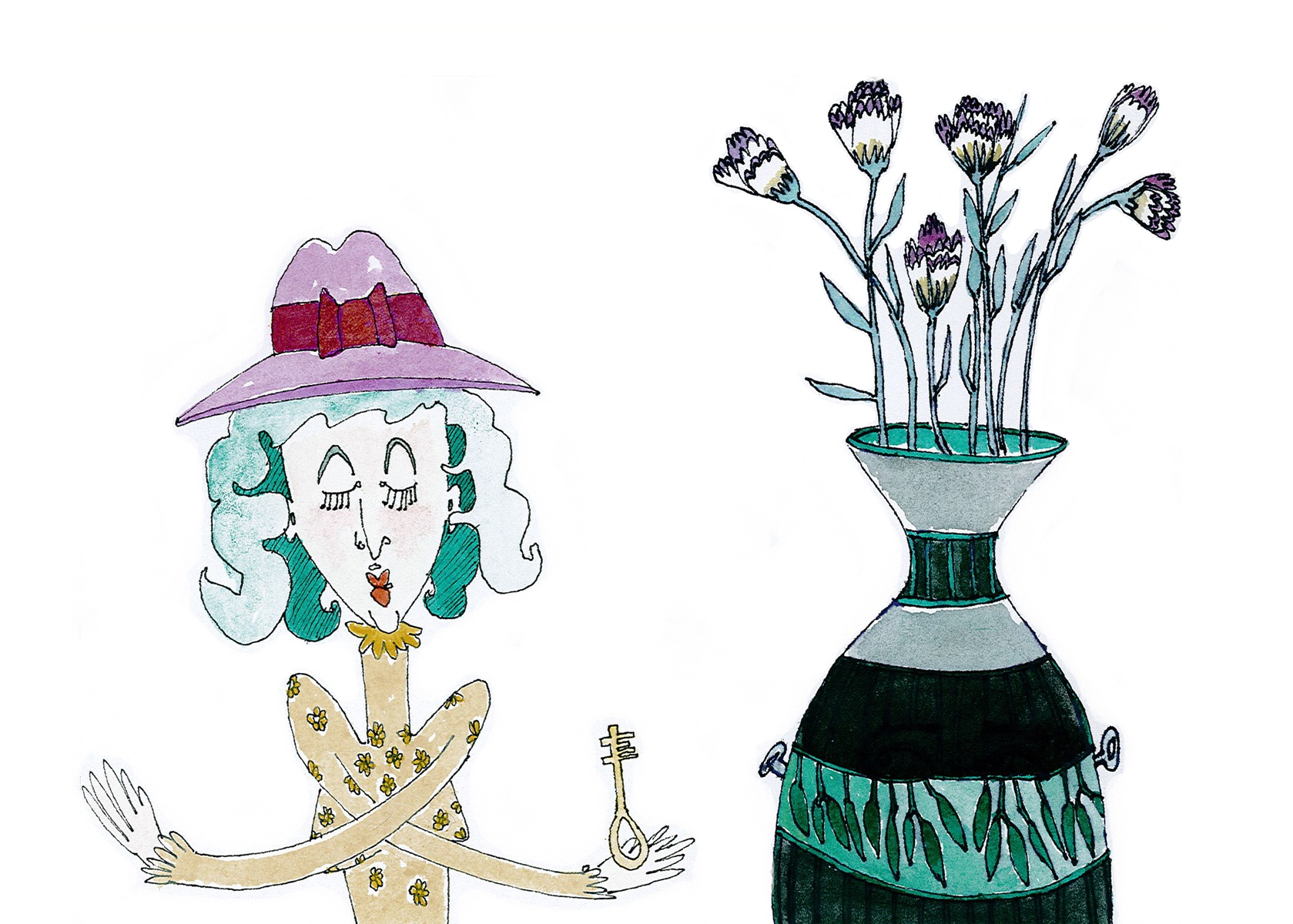 Key-and-vase